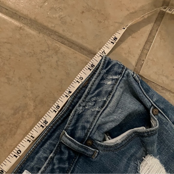 KanCan Estilo distressed button fly blue jeans, rips with animal print 15/31 - Picture 8 of 13